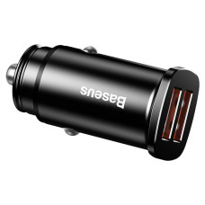 АЗП Baseus USB Car Charger Square Metal Quick Charger 3.0 2xUSB 30W Black (CCALL-DS01)