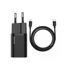 МЗП Baseus Super Si Quick Charger 20W Sets + Type-C to Lightning (TZCCSUP-B01) Black