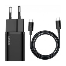МЗП Baseus Super Silicone PD Charger 25W + Type-C to Type-C Black (TZCCSUP-L01)