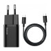 МЗП Baseus Super Silicone PD Charger 25W + Type-C to Type-C Black (TZCCSUP-L01)