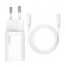 МЗП Baseus Super Silicone PD Charger 25W + Type-C to Type-C White (TZCCSUP-L02)
