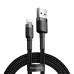 Кабель Baseus Cafule Cable USB Lightning 2.4A 0.5M Gray/Black (CALKLF-AG1)