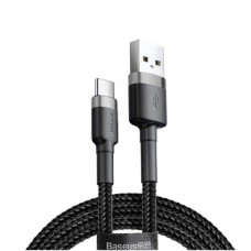 Кабель Baseus Cafule Cable USB Type-C 3A 1m Grey/Black (CATKLF-BG1)