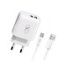 МЗП SkyDolphin SC22EBT 2USB 2.1A White + USB Type-C cable (MZP-000163)