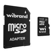 Карта пам'яті Wibrand 16 GB microSDHC Class 10 UHS-I + SD Adapter WICDHU1/16GB-A