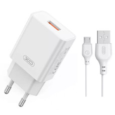 МЗП XO L127 1USB QC3.0 18W + Micro USB Cable White