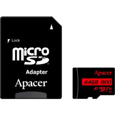 Карта пам'яті Apacer 64 GB MicroSDHC UHS-I Class 10 + SD adapter AP64GMCSX10UB-R
