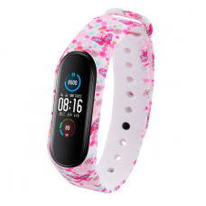 Ремінець для браслета Xiaomi Mi Band 5/6 Original Flowers Pink