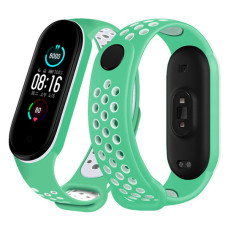 Ремінець для браслета Xiaomi Mi Band 5/6 Sport Mint/White