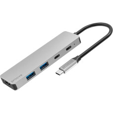 USB-хаб Proove Iron Link 5 in 1 (2*USB3.0 + 2*Tyce C + HDMI) Silver