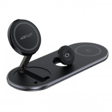 Бездротовий зарядний пристрій Acefast E19 Qi2 Desktop 3 in 1 Black