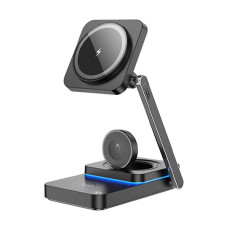 Бездротовий зарядний пристрій Hoco CQ10 Consuelo 3 in 1 Black