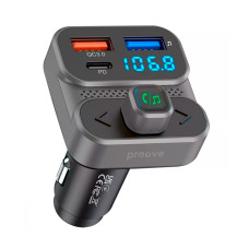 FM-модулятор Proove Launcher Luxor SE 36W (PD+QC3.0) Type-C+USB Gray (FMLX20120003)