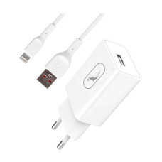 МЗП SkyDolphin SC36L 1USB 2.4A White + USB Lightning (MZP-000116)