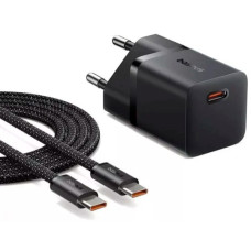 МЗП Baseus GaN5 Fast Charger (mini) 1C 25W + Type-C to Type-C Black (P10110909113-01)