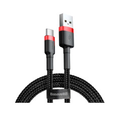 Кабель Baseus Cafule Cable USB Type-C 2.4A 2m Black/Red (CATKLF-C91)