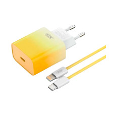 МЗП XO CE18 USB-C + Type-C Cable 30W Yellow