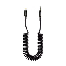 Аудіо кабель 3.5 мм - Lightning Proove Steel Spring 1M Black