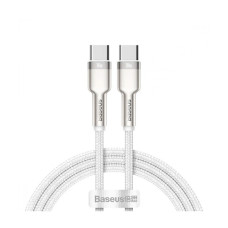 Кабель Baseus Cafule Metal Type-C to Type-C 100W 2m White (CATJK-D02)