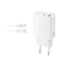 МЗП XO L161 USB+ USB-C + Type-C Cable 20W White