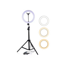 Набір для блогерів 2 в 1 кільцева лампа 33 см LED Lamp  LJJ-33 + тренога 2.1 m Black