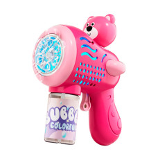 Пістолет для мильних бульбашок H058 Little Bear + bottle 50ml Pink
