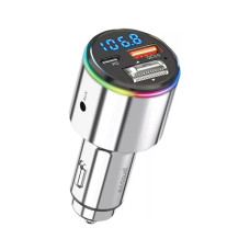 FM-модулятор Proove Power Drive 30W (PD+QC3.0) Type-C+USB+AUX Silver