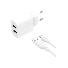 МЗП XO L109 2USB 2.4A + Type-C Cable White