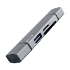 Картридер Proove Arc Link 3 in 1 (USB3.0 + SD Card + Micro SD Card) Silver