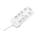 Мережевий фільтр-подовжувач 2E 8XSchuko 3G*1.5мм, 4*USB-A, 3м, White (2E-SP815M3USBWH) Мережевий фільтр-подовжувач 2E 8XSchuko 3G*1.5мм, 4*USB-A, 3м, White (2E-SP815M3USBWH)